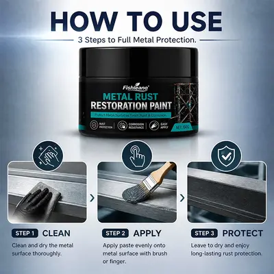 FISHLEANO Metal Anti-Rust Repair Paint and Stainless Steel Care Paste