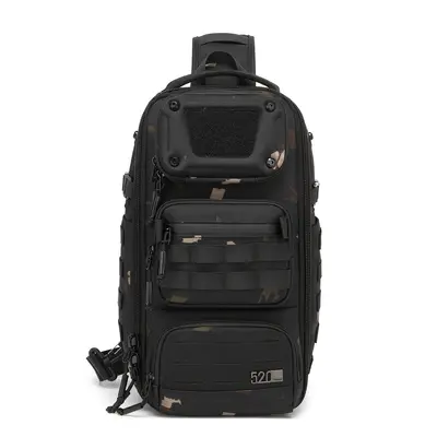 OZUKO Functional Chest Bag Crossbody Bag Expandable Multi-pocket Adjustable Shoulder Strap Men's Outdoor Cycling Single Shoulder Bag - 11