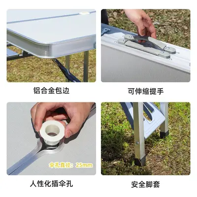 Foldable Aluminum Alloy Camping Table and 4 Chairs Set, Portable