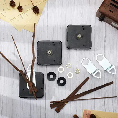 DIY lautloses Wanduhrwerk, lange Achse mit Sekundenzeiger, 4 Modelle mit Nussholzzeigern