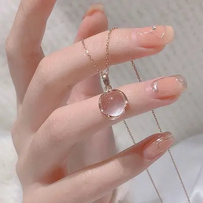 Kiraz çiçeği pembe kristal kolye, Japon-Kore tarzı, kadın - 7