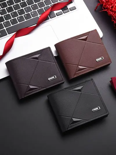Herren-Kurzbrieftasche, schlank, mehrere Kartenfächer, weiches Leder