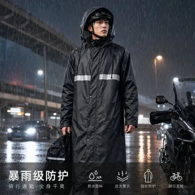 Full Body Raincoat, Thickened Waterproof Poncho for E-Bike and Bicycle Riding