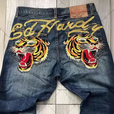 Gothic Pattern Y2K Men's Loose Jeans - 3