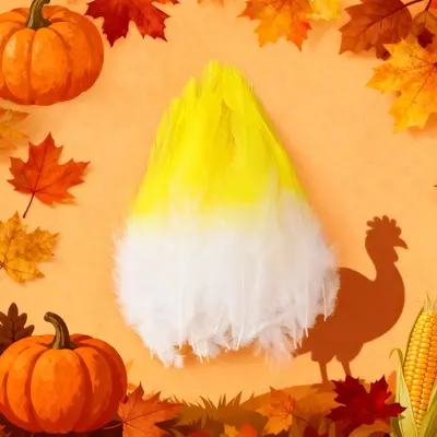 White-Tipped Two-Color Feathers, 5-6 cm, for DIY Jewelry and Cat Toys - 10