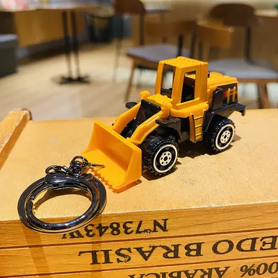 Alloy Construction Vehicle Excavator Keychain and Bag Charm, Couple Gift Set - 10