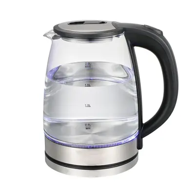 2L Glass Kettle, 110V 220V, Blue Light, Multi-Standard Compatible