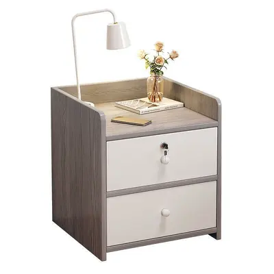 Minimalist Bedside Cabinet with Lock and Mini Drawers