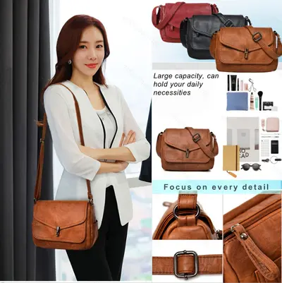 Elegant Soft Leather Retro Crossbody Women's Bag