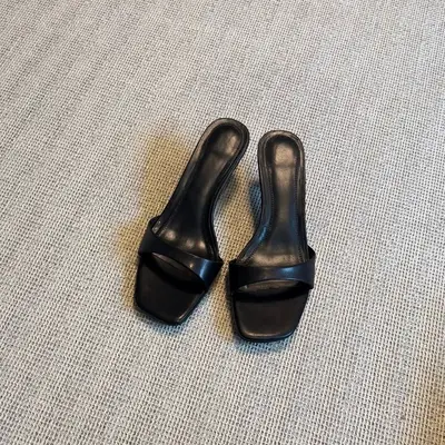 Stiletto-Sandalen aus echtem Leder, hoher Absatz, eckige Spitze, Damen, Sommer 2025 - 8