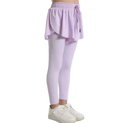 Women's High-Waist Faux Two-Piece Tummy Control Fitness Yoga Pants