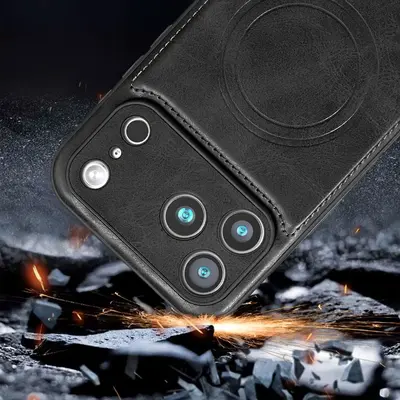 Lederhülle für Apple iPhone 18 Pro Max, magnetisch, stoßfest