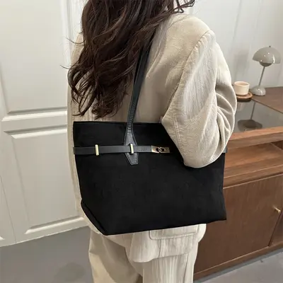 Trendy Retro Large Capacity Tote Bag for Women with Leopard Print Pattern, Stylish Casual Versatile Shoulder Bag