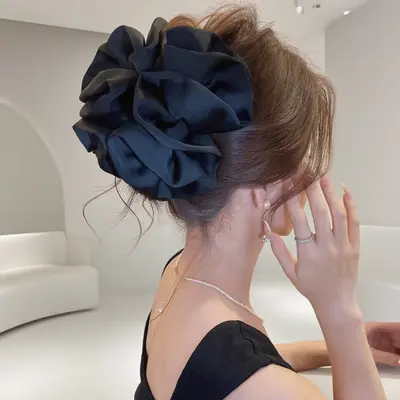 Original Satinspange in großer Wolkenform mit Blasen und Pfote, großes Haihai-Haarspange für Frauen, für den Hinterkopf, lässt das Gesicht schlanker wirken, Haarzubehör für dickes Haar.