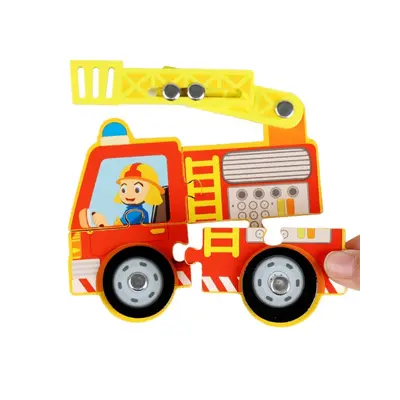 Kinder 3D-Puzzlespielzeug Holz Verkehr Stecksystem - 5