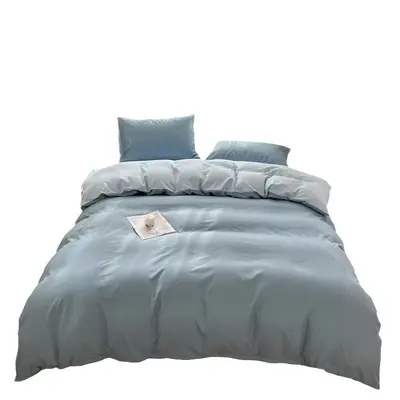 Manufacturer wholesale solid color washed cotton four-piece set plain brushed bedding set ins style sheet duvet cover three-piece set 3