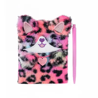 Cartoon Animal Plush Notebook Set with Pen for Kids - 7