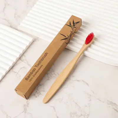 Tek kullanımlık bambu diş fırçası, yumuşak kıllı, kağıt kutulu - 12