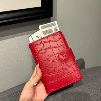 Kore Tarzı İns Viral Çok Fonksiyonlu Pasaport Çantası Deri Seyahat Pasaport Organizer Timsah Desen Banka Kartı Kimlik Belge Saklama Çantası - 7