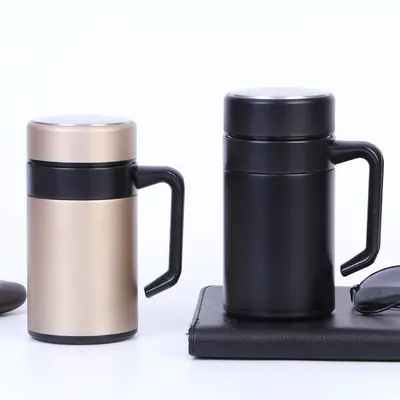 304 Edelstahl-Thermobecher mit Teesieb und Griff, für das Büro - 3