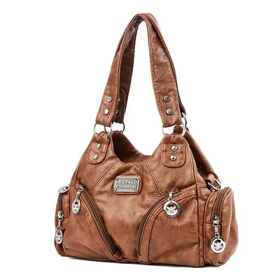 Retro Soft Leather Motorcycle Crossbody Bag for Women - 10