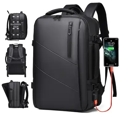 Men's Business Commuter Backpack, Large Capacity, Laptop Compartment, Waterproof - 3