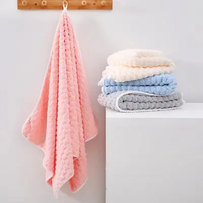 Toptan sınır ötesi saf polyester bulut desenli havlu banyo havlusu seti kalınlaştırılmış yumuşak emici sarma ev tipi banyo havlusu