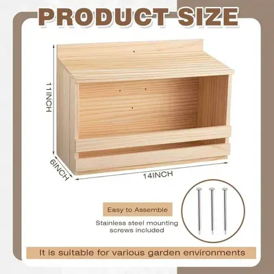 Wall-Mounted Solid Wood Pigeon Shelter and Bird Nest Box - 7
