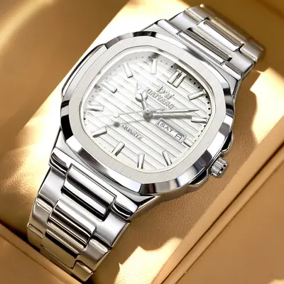 DAIYANG Brand New Men's Watch Waterproof Luminous Dual Calendar Wristwatch Men's Ultra-thin Quartz Watch Steel Band - 10