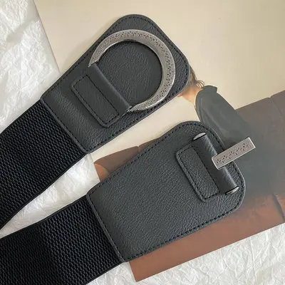 Leather Elastic Minimalist Belt, Light Luxury Waist Accessory