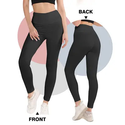 Amazon Foreign Trade European Size High Waist Yoga Pants Women European and American High Stretch Tummy Control Yoga Sports Tight Leggings Outer Wear - 7