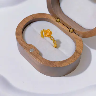 爆款沙金戒指复古设计感女款戒指黄铜镀金时尚轻奢可调节指环手饰 - 9