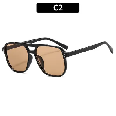 Neue grenzüberschreitende doppelschienige Flieger-Sonnenbrille, europäischer und amerikanischer Stil Herren-Fahrerbrille, hochwertige modische Damen-Sonnenbrille - 9