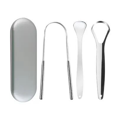 Stainless Steel U-Shaped Tongue Scraper, Large and Small Opening - 8