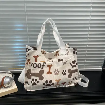 Large Capacity Women's Tote Bag Single Shoulder Retro Casual Style