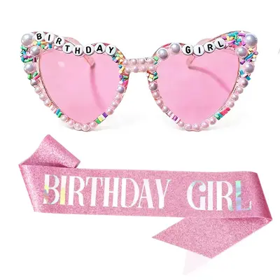 Colorful Pearl Party Sunglasses for Birthday and Wedding Parties, Unisex