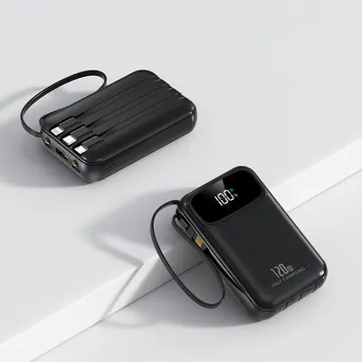Super Fast Charge 3C Certified Power Bank with Built-in Four Cables 20000mAh Ultra-Large Capacity Mobile Power Bank Custom Logo - 12