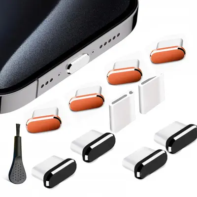 手机防尘塞套装USB C口 防尘塞带刷子防尘清洁套装手机型号通用 - 9