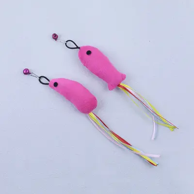 Cat Teaser Wand Replacement Heads with Butterfly, Caterpillar and Mouse - 5
