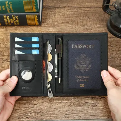 Pasaport Çantası, Deri, RFID Korumalı - 7