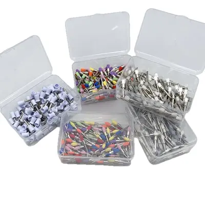 Zahnmedizinische farbige Polierbürsten Polierschale Zahnpolierbürsten Nylon-Polierbürsten flache Bürsten spitze Bürsten Polierwerkzeuge