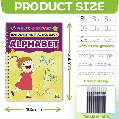 Reusable Grooved Handwriting Practice Workbook Set for Children - 1