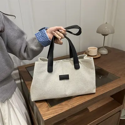 Large Capacity Women's Canvas Single Shoulder Bag, 2025 Model - 1