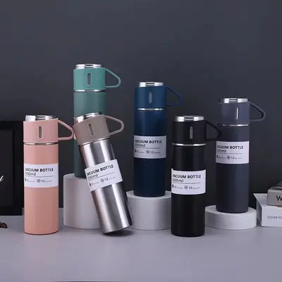 304 paslanmaz çelik termos bardak, 1 bardak 3 kapak, kişiselleştirilmiş - 7