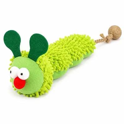 Игрушка для кошек в виде гусеницы с кошачьей мятой и галлом, самостоятельная игра, бионическая дразнилка-удочка для кошек, плюшевая игрушка-подушка, зоотовары - 6