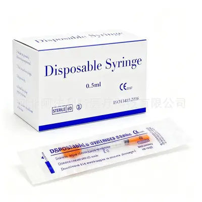 İnsülin enjektörü 0,5 ml 32G, 6 mm kısa iğne, tek kullanımlık