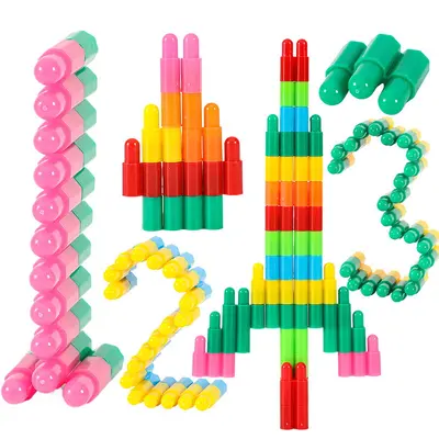 Children's Plastic Snap-Together Rocket Building Blocks Educational Toy - 5