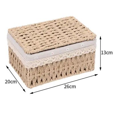 Rattan dokuma depolama sepeti salon masası - 9