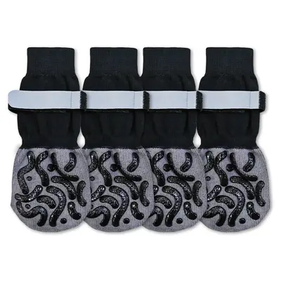 4-Pack Non-Slip Dog Socks for Small to Large Dogs - 8