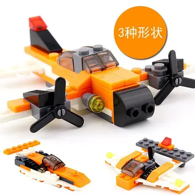 Shunlekang Building Blocks Transformable Engineering Vehicle Airplane Fire Truck Kids Toy - 2